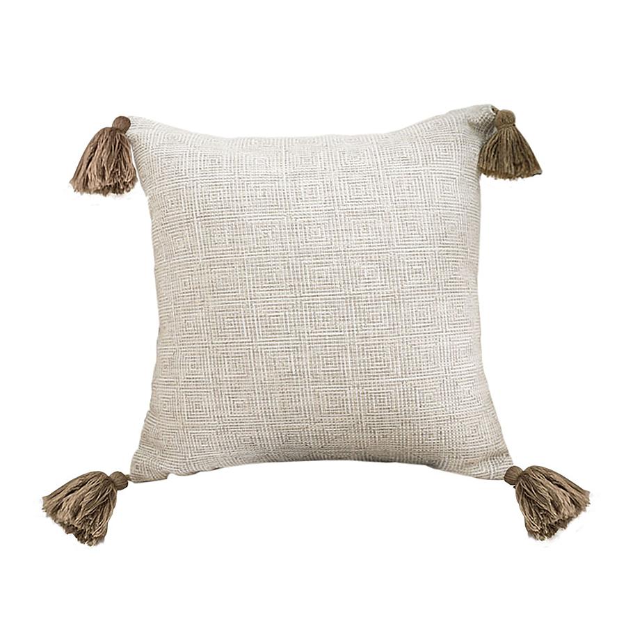 SOGA 50cm Beige Rib Knit Throw Pillow Cover – Soft Decorative Cushion Case