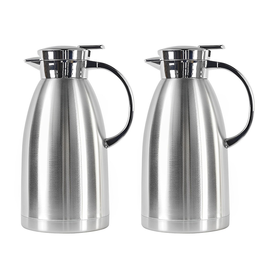 SOGA 2-Pack 0.61 Gallon Stainless Steel Insulated Vacuum Flasks 