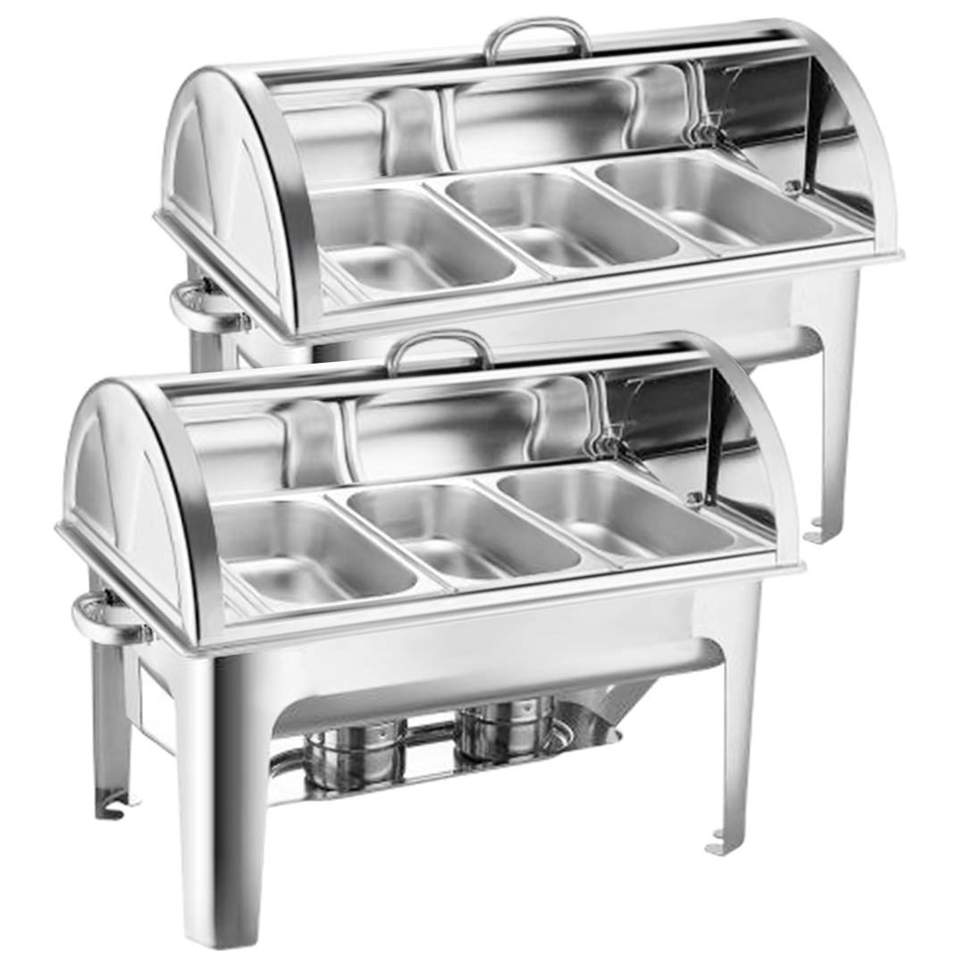 SOGA 2X 0.79 gallons Chafing Dish Triple Tray Top