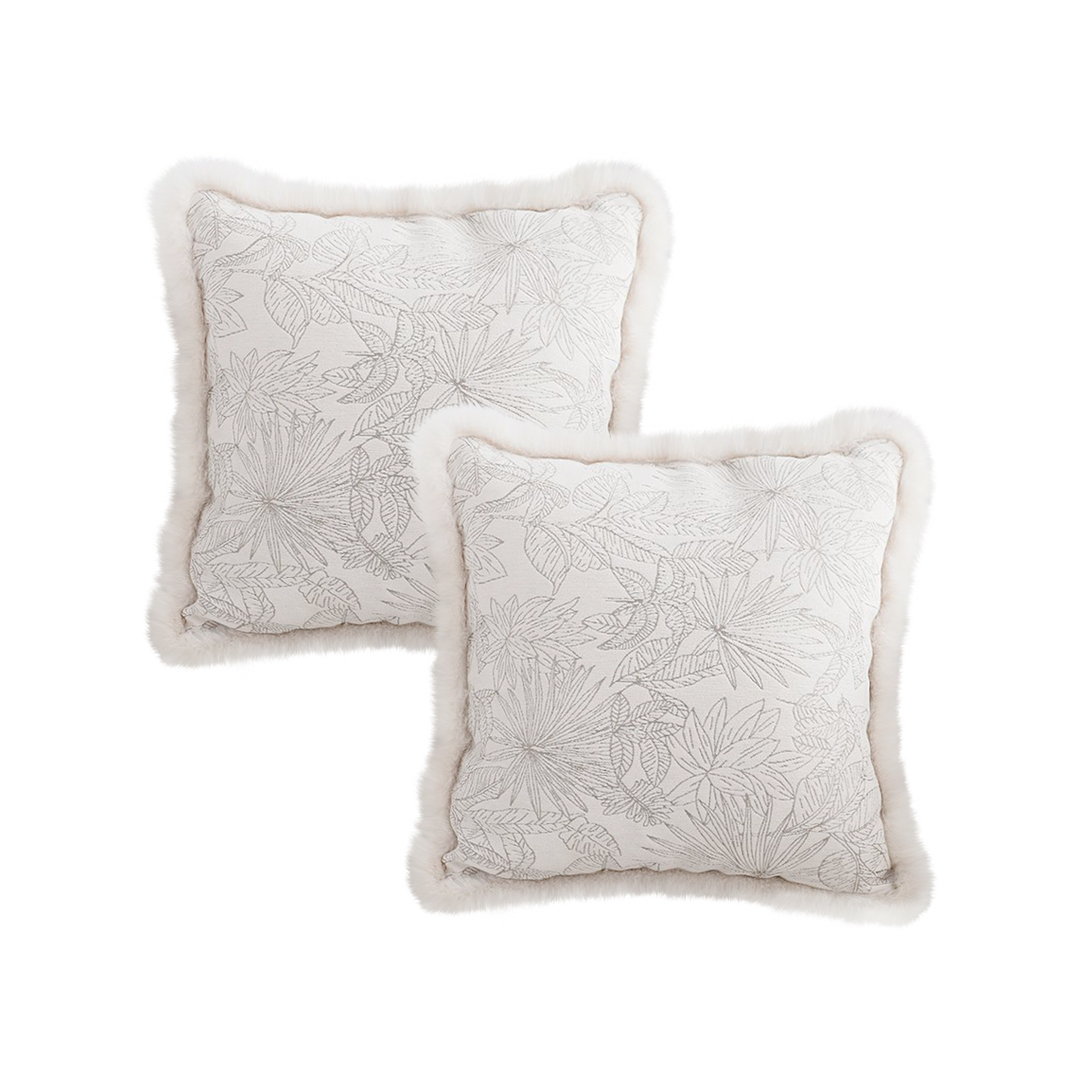 SOGA 2X 17.7 inches Pillow French Jacquard Floral Made Throw Pillow