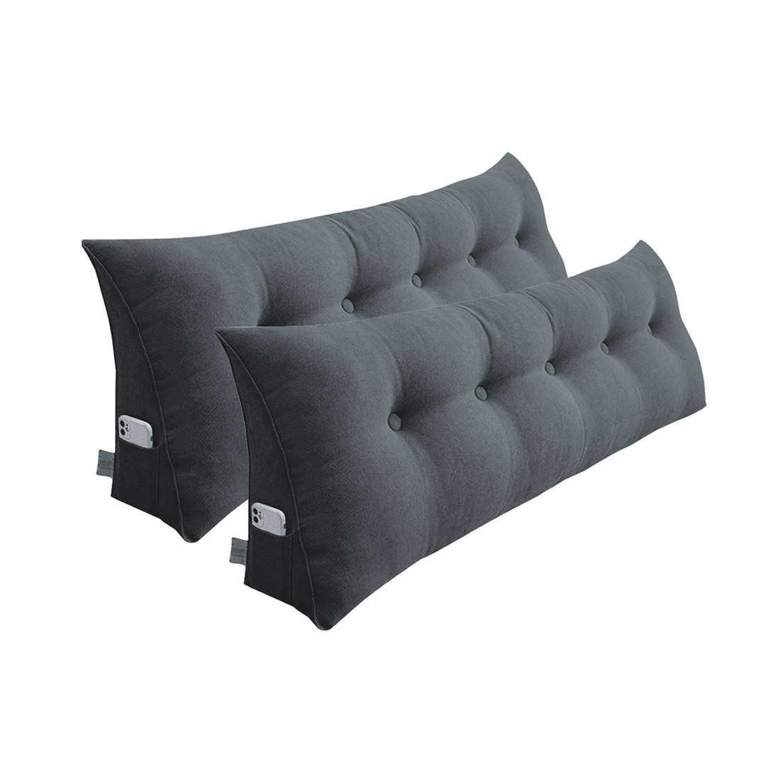 SOGA 2X 39.4 inches Dark Grey Tatami Cushion Pillow