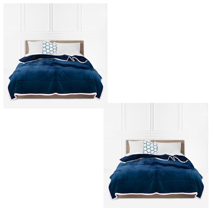 SOGA 2X Navy Blue Throw Blanket