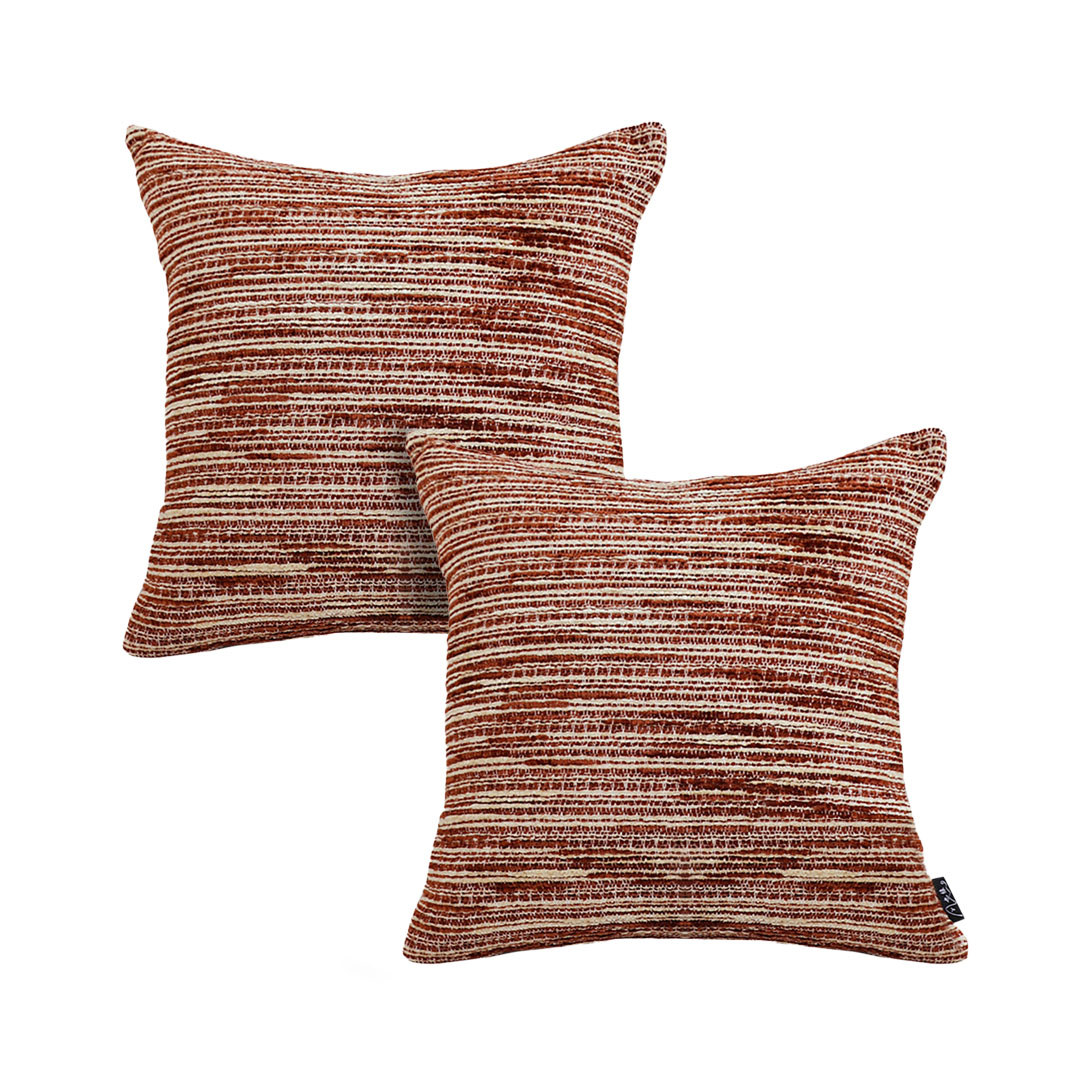 SOGA 2X 17.7 inches Rust-Toned Woven Pillowcases