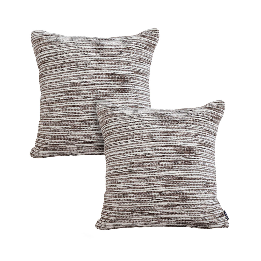SOGA 2X 45cm Neutral Striped Woven Pillowcase