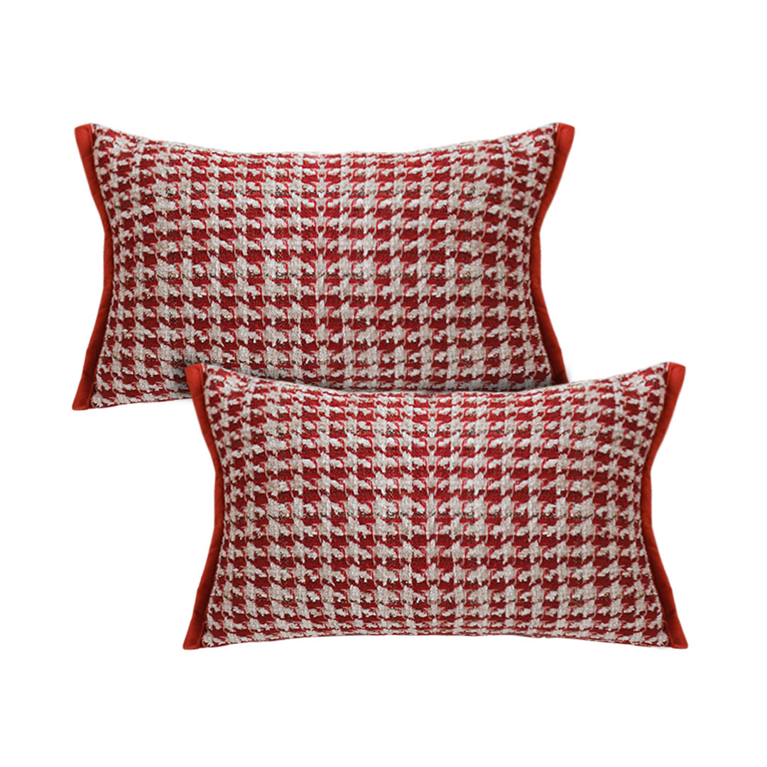SOGA 2X 11.8x19.7 inches Cozy Textured Red & White Pillowcases – Decor set
