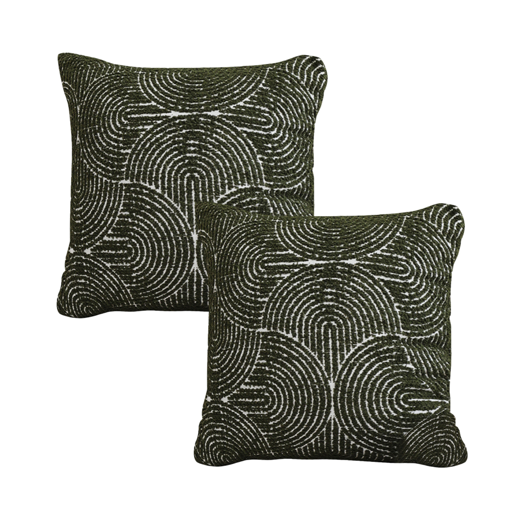 SOGA 2X 17.7 inches Modern Boho Green Decorative Pillowcases Stylish Covers