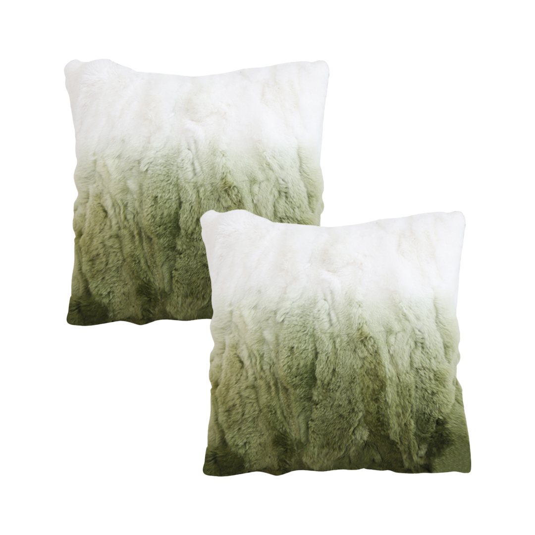 SOGA 2X 17.7 inches Ombre Faux Fur decorative Pillowcases