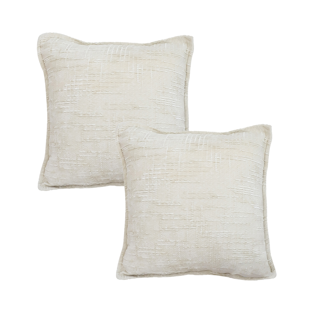 SOGA 2X 17.7 inches Cozy Cream Textured Decorative Throw Pillowcases