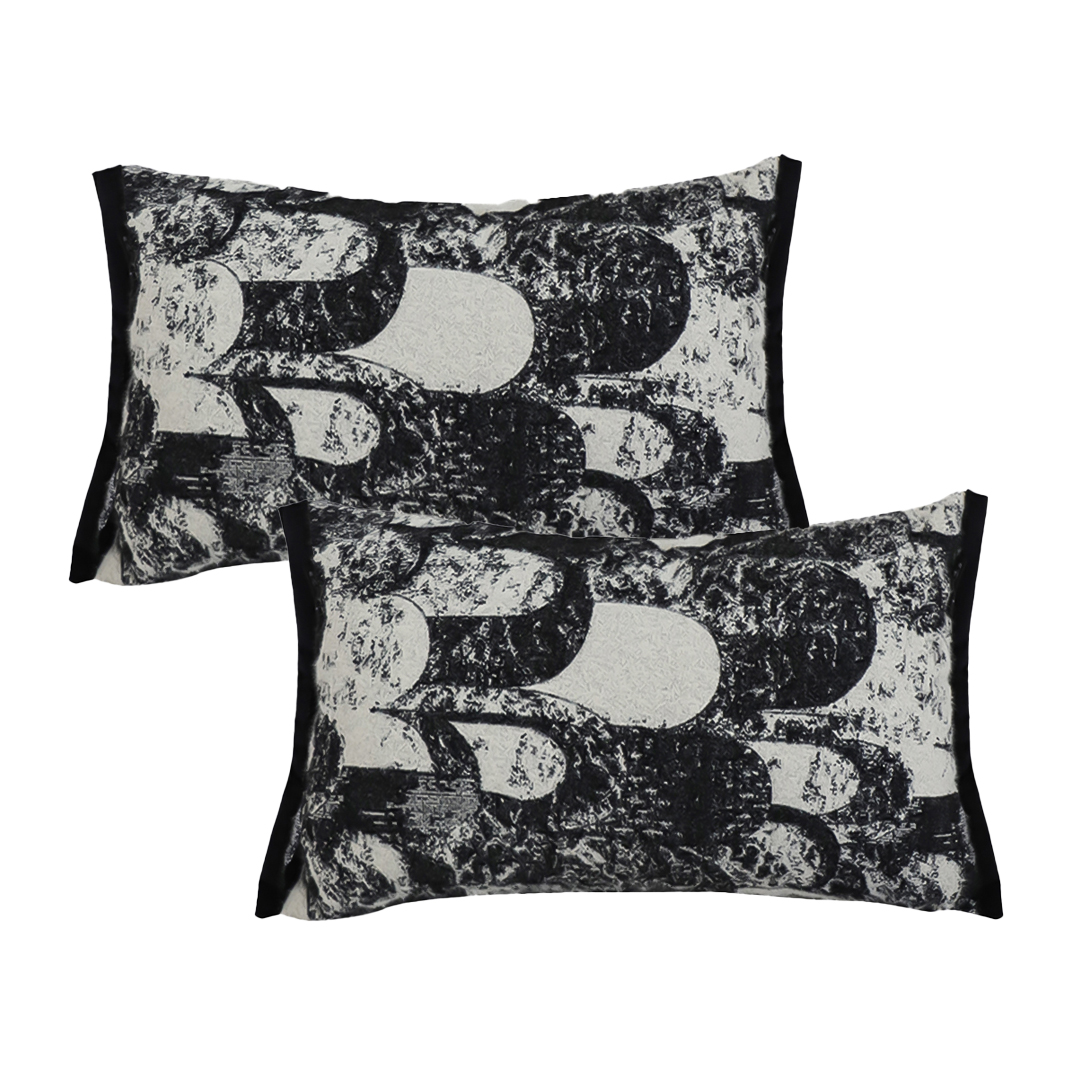 SOGA 2X 11.8x19 inches Modern Black & White Abstract Lumbar Pillowcases
