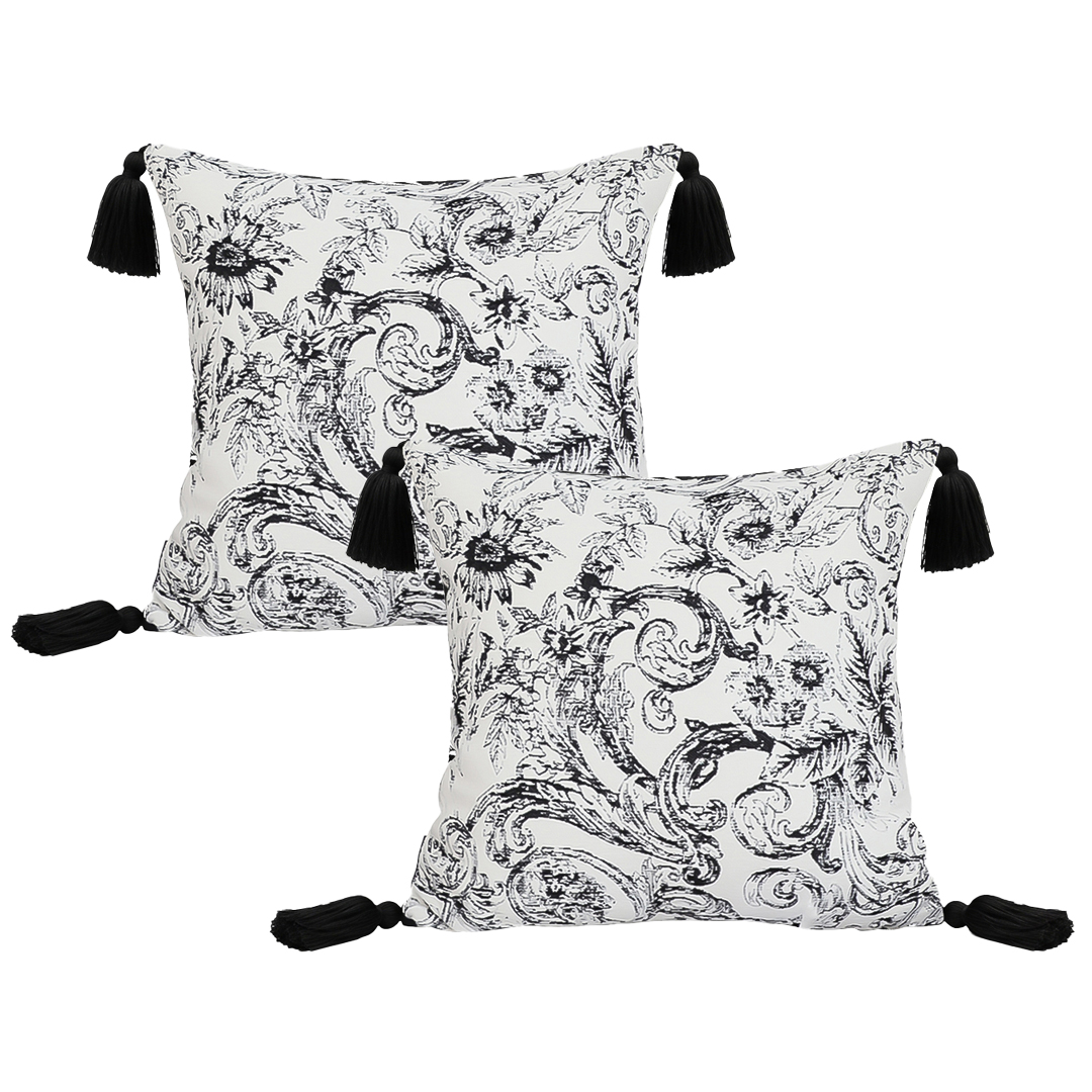 SOGA 2X 17.7 inches Bold Abstract Black & White Pillowcases