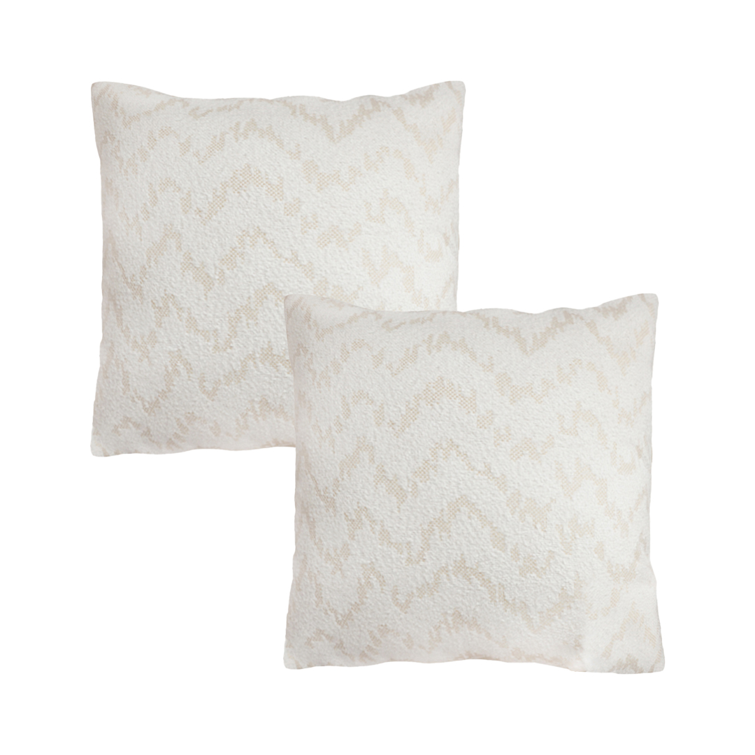 SOGA 2X 45cm Cream Chevron Embroidered Decorative Pillowcases