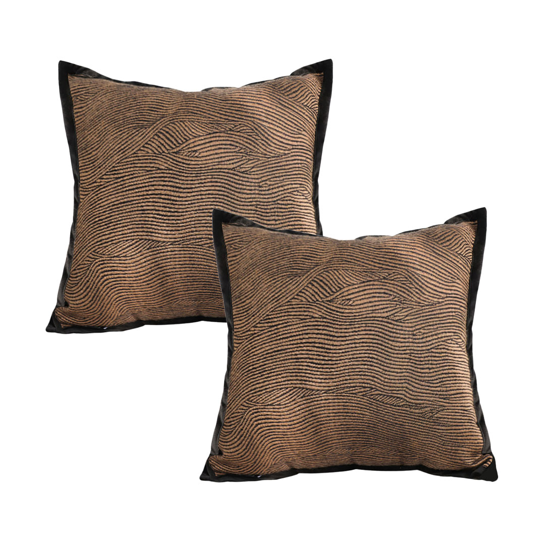 SOGA 2X 17.7 inches Square Textured Wave Pillowcases – Modern Accent