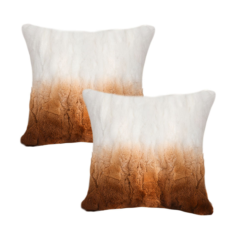 SOGA 2X 17.7 inches Gradient Faux Fur Decorative Pillowcases – Cozy Covers