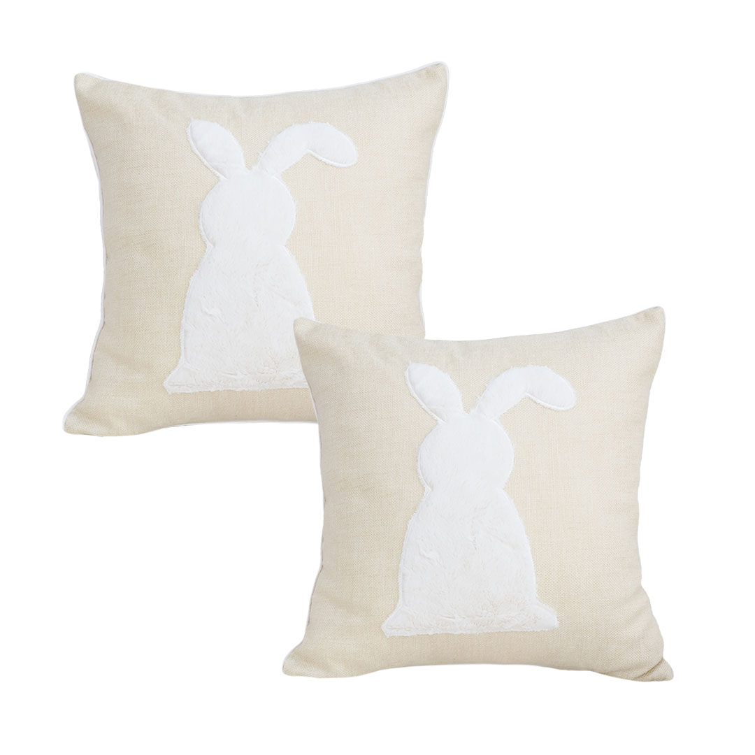 SOGA 2X 17.7 inches Minimalist Bunny Decorative Pillowcases Cozy Covers