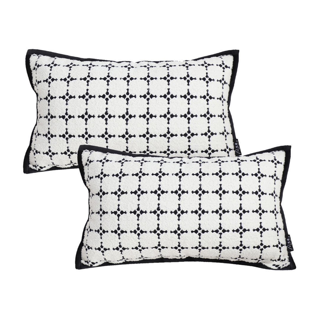 SOGA 2X 11.8x19.7 inches Rectangular Nordic Monochrome Pattern Pillowcase