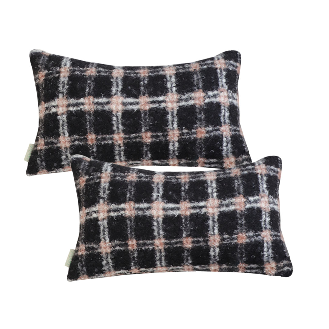 SOGA 2X 11.8x19.7 inches Cozy Checkered Pillowcases – Decorative Lumbar
