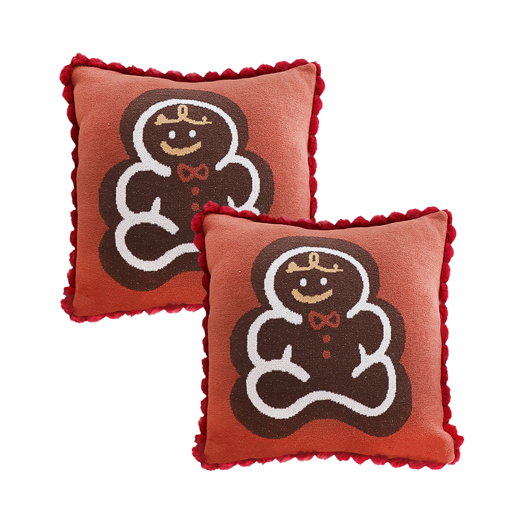 SOGA 2X 17.7 inches Cozy Gingerbread Man style Decorative Pillowcases