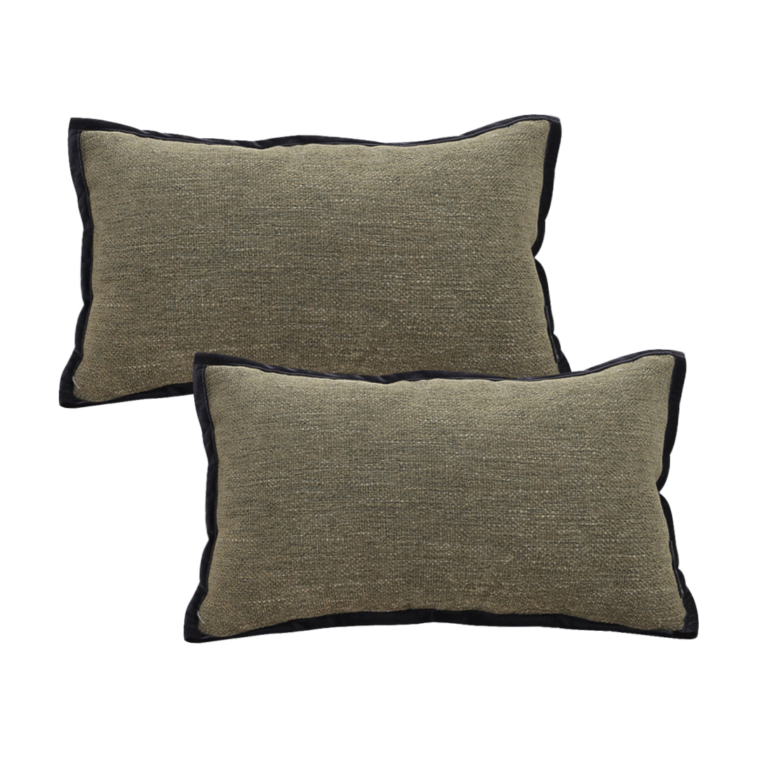SOGA 2X 11.8 x 19.7 inches Versatile Olive Green Lumbar Pillowcases