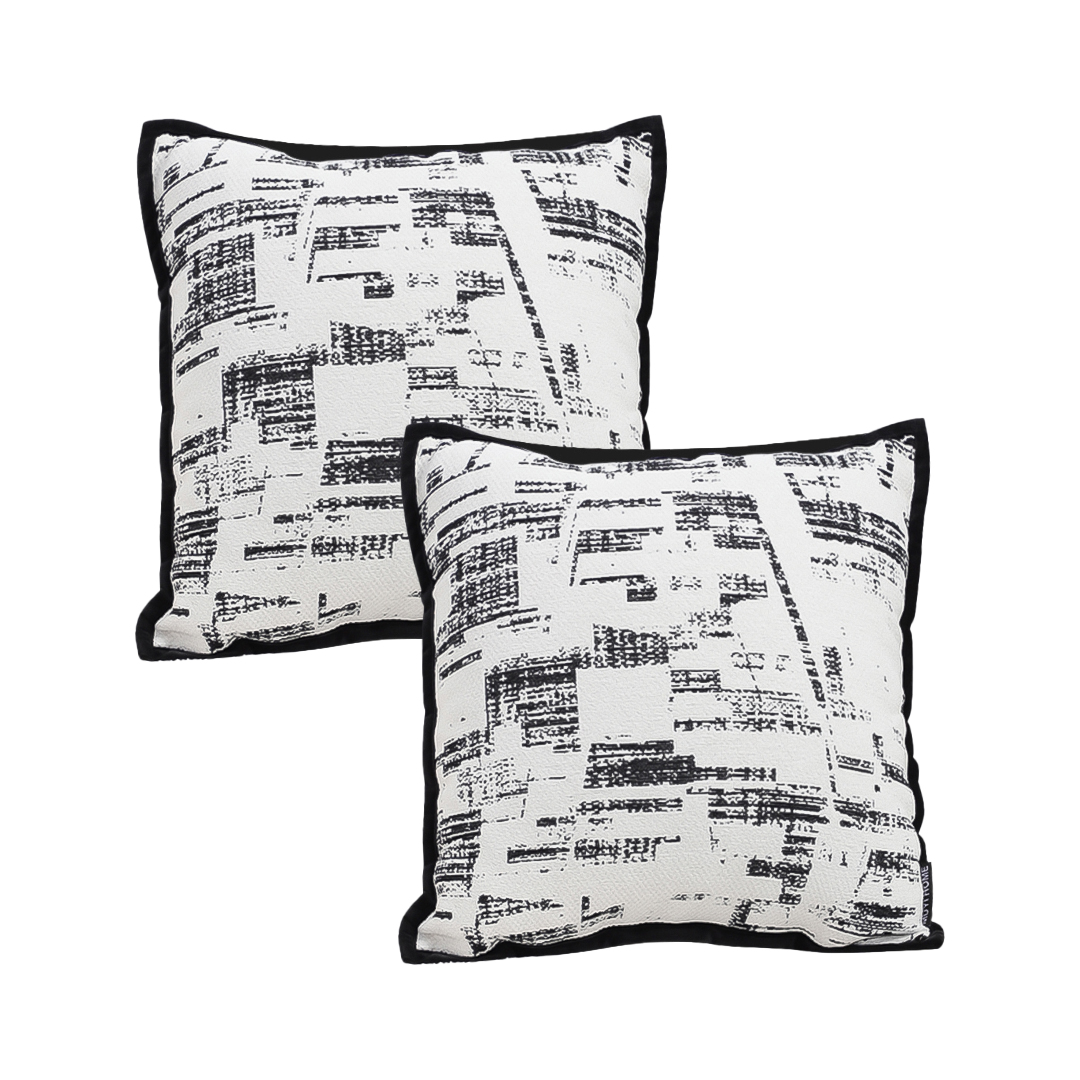 SOGA 2X 17.7 inches Modern Monochrome Grid Decorative Pillowcases – Covers