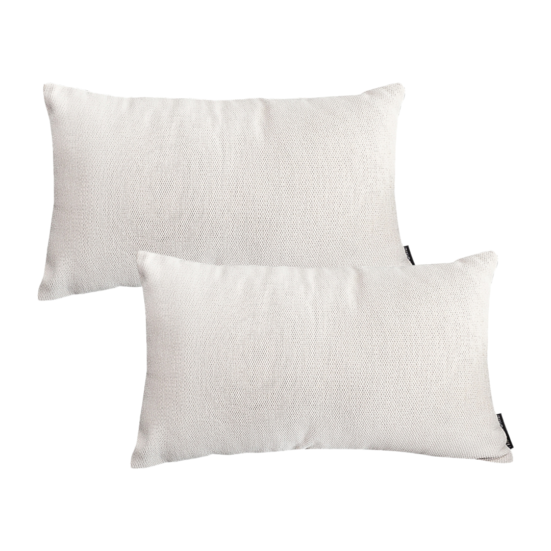 SOGA 2X 11.8x19.7in White Rectangular Lumbar Pillowcases –Decorative Covers