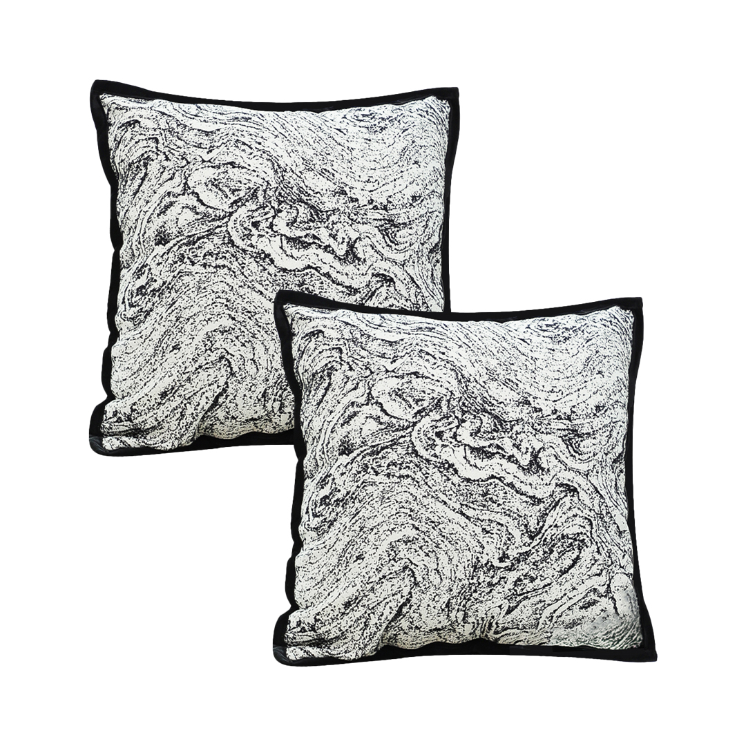 SOGA 2X 17.7 inches Abstract Square Decorative Pillowcase with Black Edging