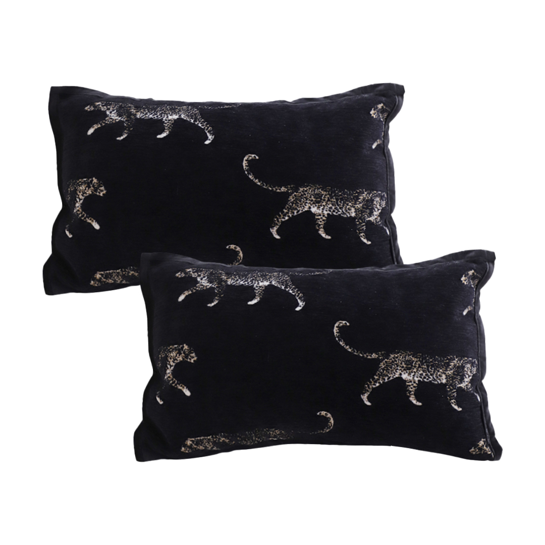 SOGA 2X 11.8x19.7 inches Black Panther Embroidered Decorative Pillowcases