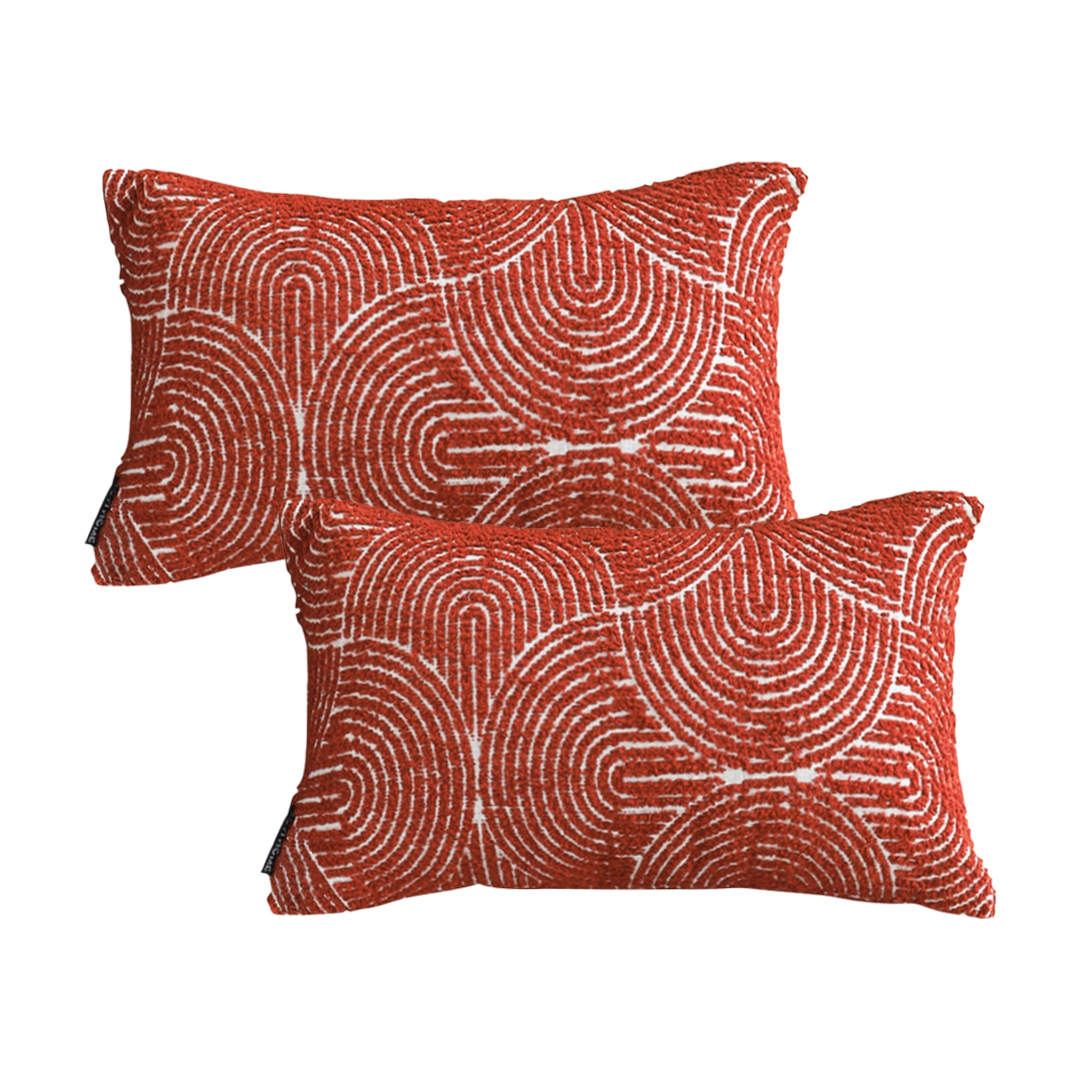 SOGA 2X 11.8x19.7 inches Burnt Orange Lumbar Decorative Pillowcases