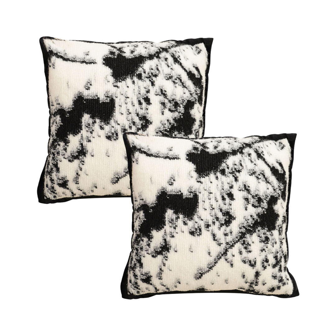 SOGA 2X 17.7 inches Black & White Leopard Print Decorative Pillowcases