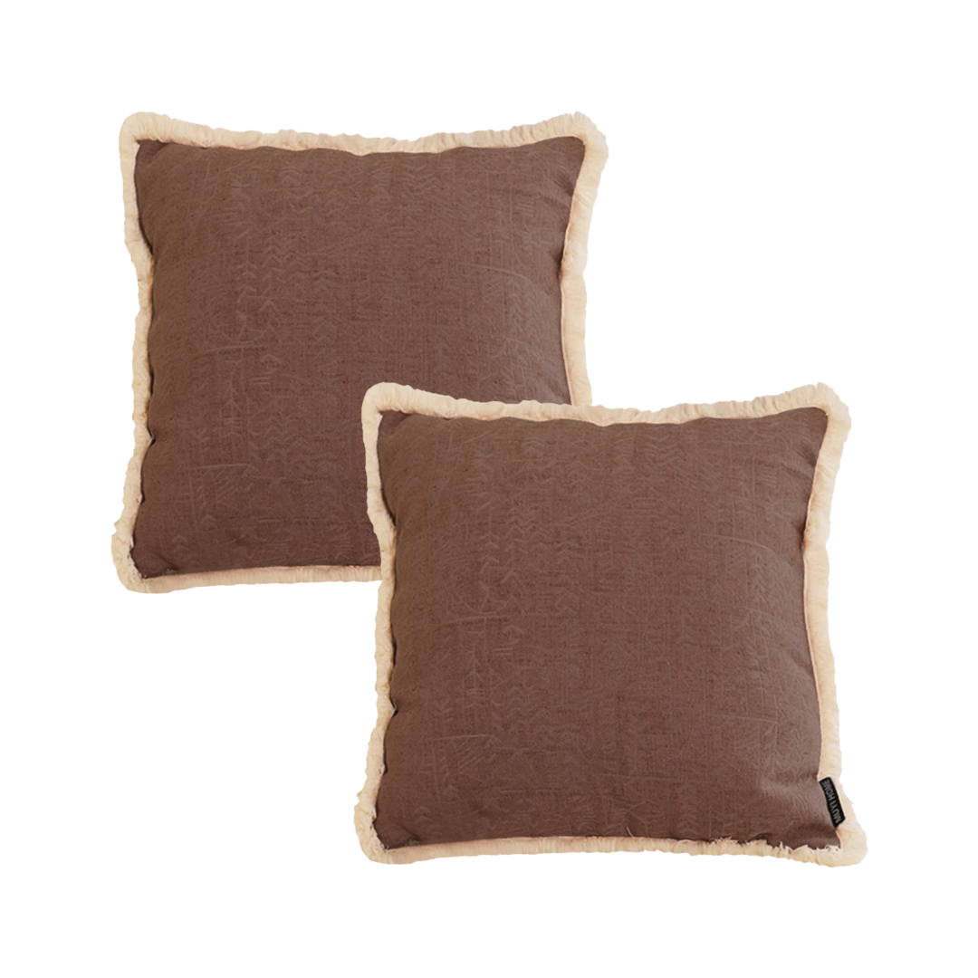 SOGA 2X 17.7 inches Victorian Rose Embroidered Chocolate Pillowcases