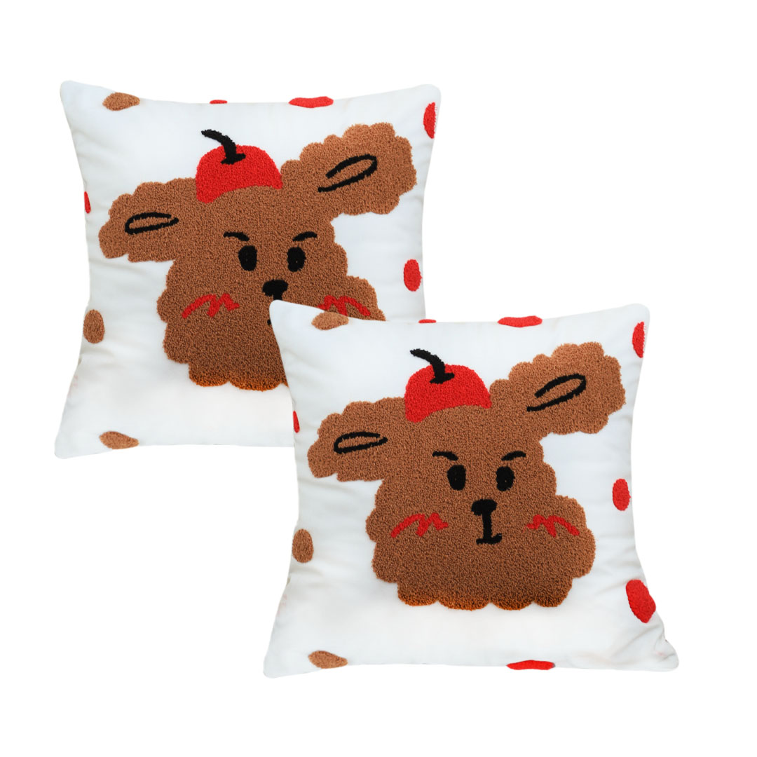 SOGA 2X 17.7 inches Sweet Cherry Bear Hug Decorative Pillowcases
