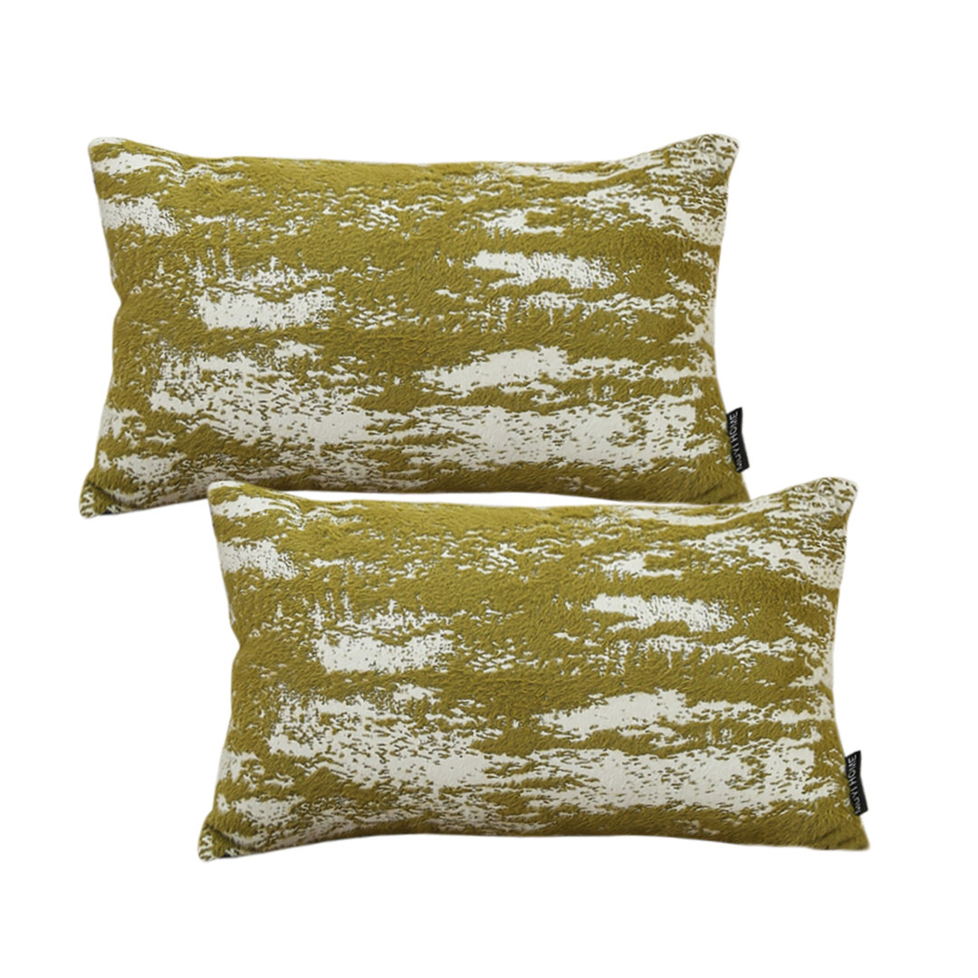 SOGA 2X 11.8x19.7 inches Olive Green & White Pillowcases – Decorative Cover
