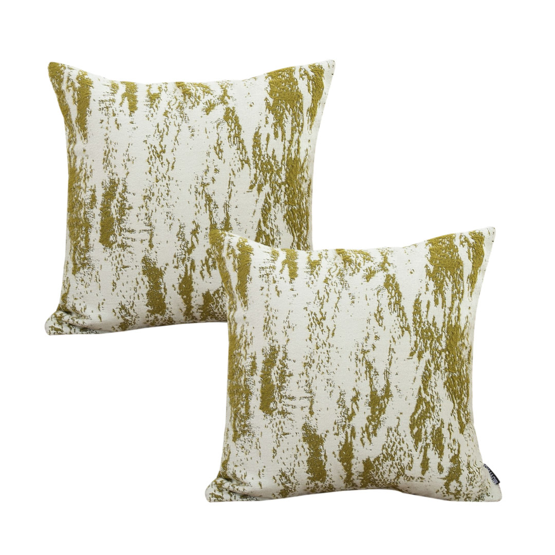 SOGA 2X 17.7 inches Moss-White Cascade Brushstroke Decorative Pillowcases