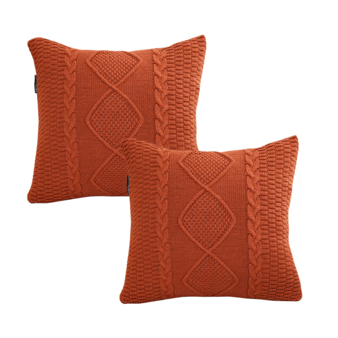 SOGA 2X 17.7 inches Cable Knit Diamond Decorative Pillowcases – Cozy Covers