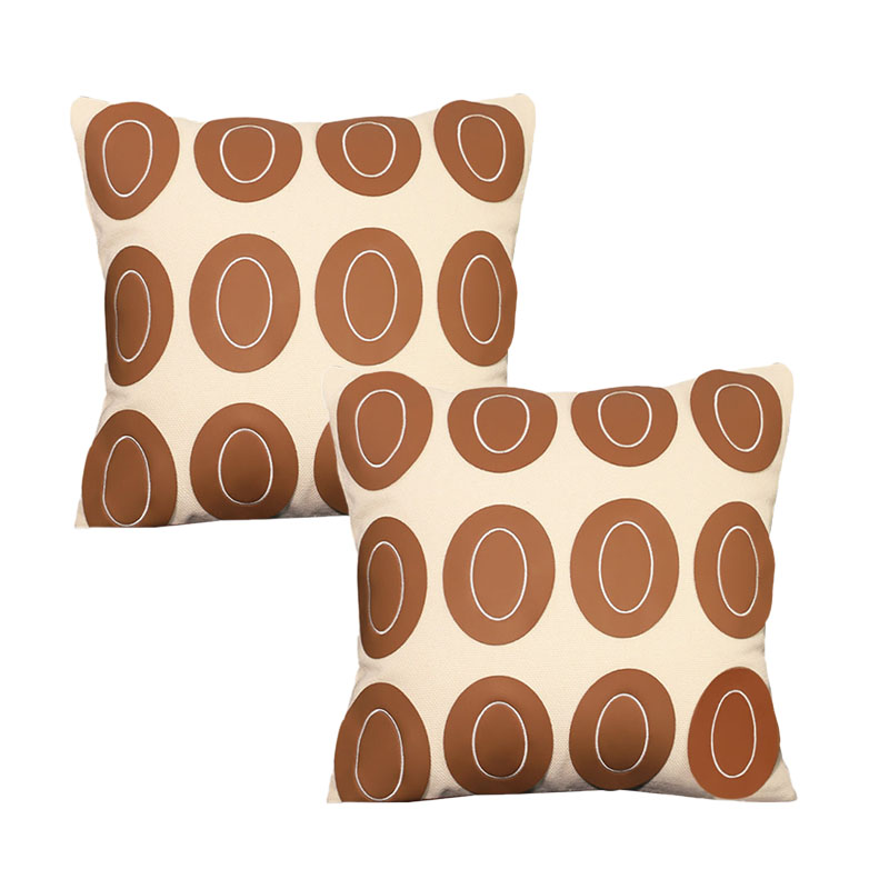 SOGA 2X 17.7 inches Modern Cream & Brown Pattern Decorative Pillow Covers