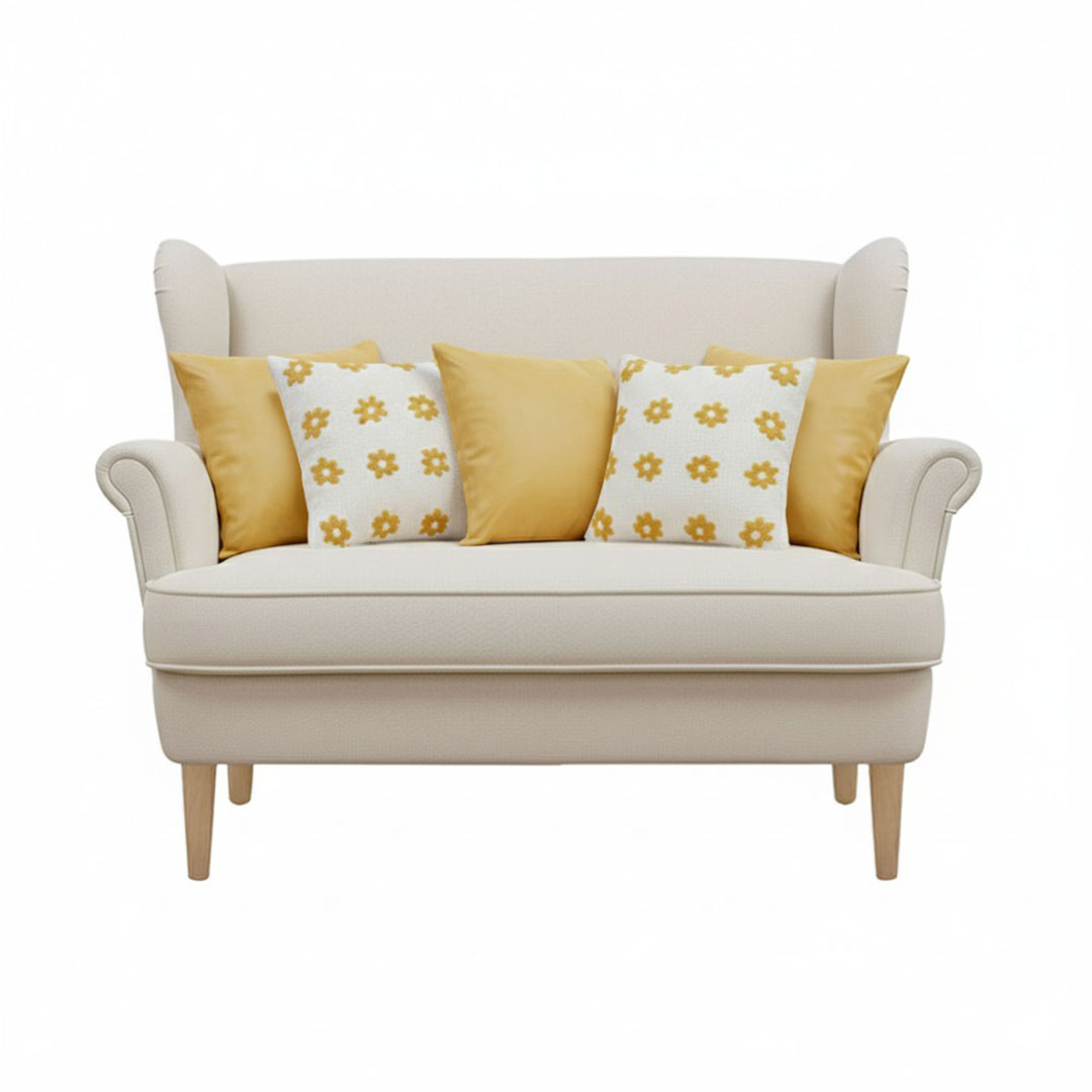 SOGA 5PC Golden Velvet & Retro Daisy Chain Pillow Covers for Modern Retro 