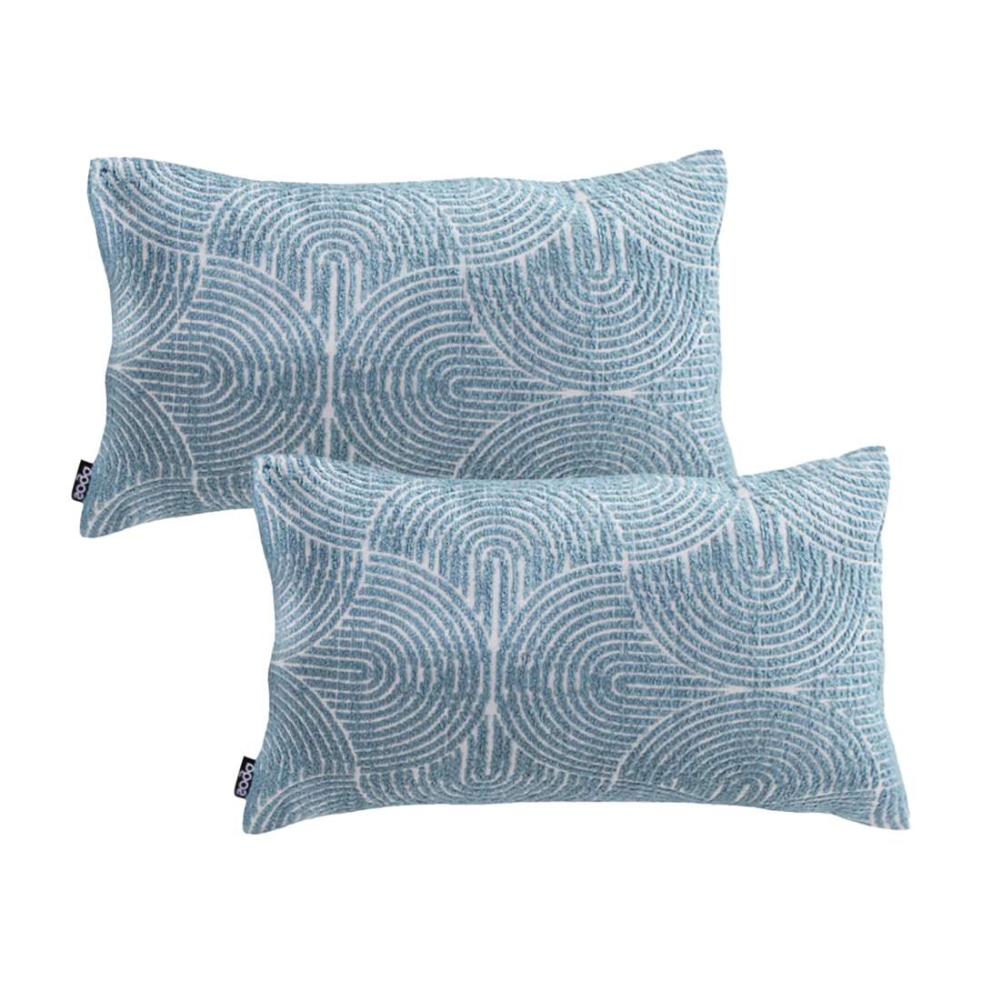 SOGA 2X 11.8 x 19.7 inches Blue Geometric Lumbar Pillowcases - Decor