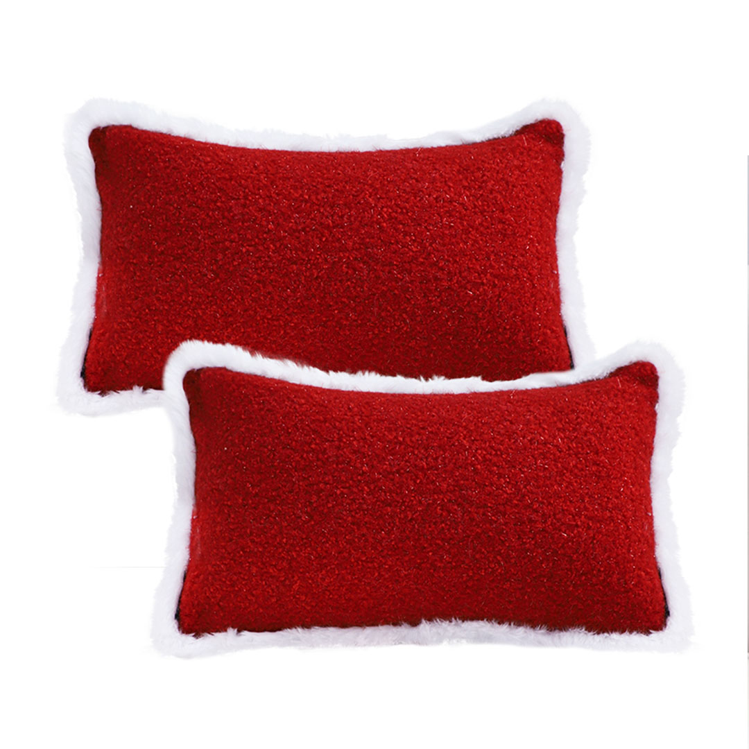 SOGA 2X 11.8x19.7 inches Luxe Burgundy Lumbar Pillowcases –Decorative Cover