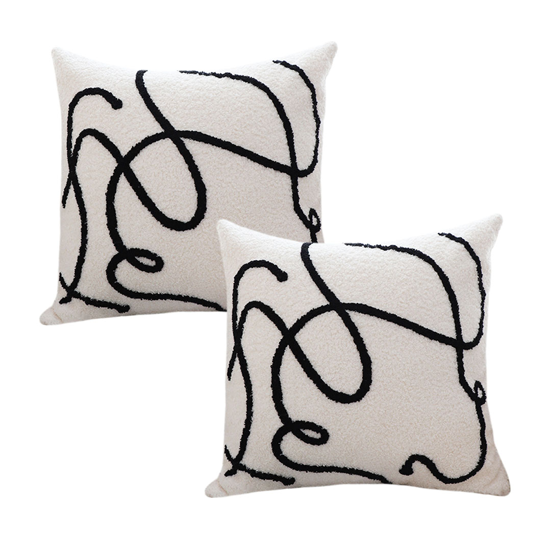 SOGA 2X 17.7 inches Abstract Line Art Pillowcases –Decorative Modern Cover