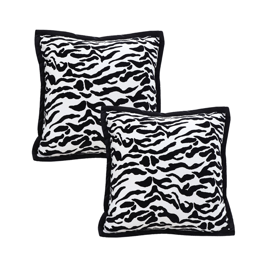 SOGA 2X 17.7 inches Abstract Zebra Stripe Accent Decorative Pillow Cover