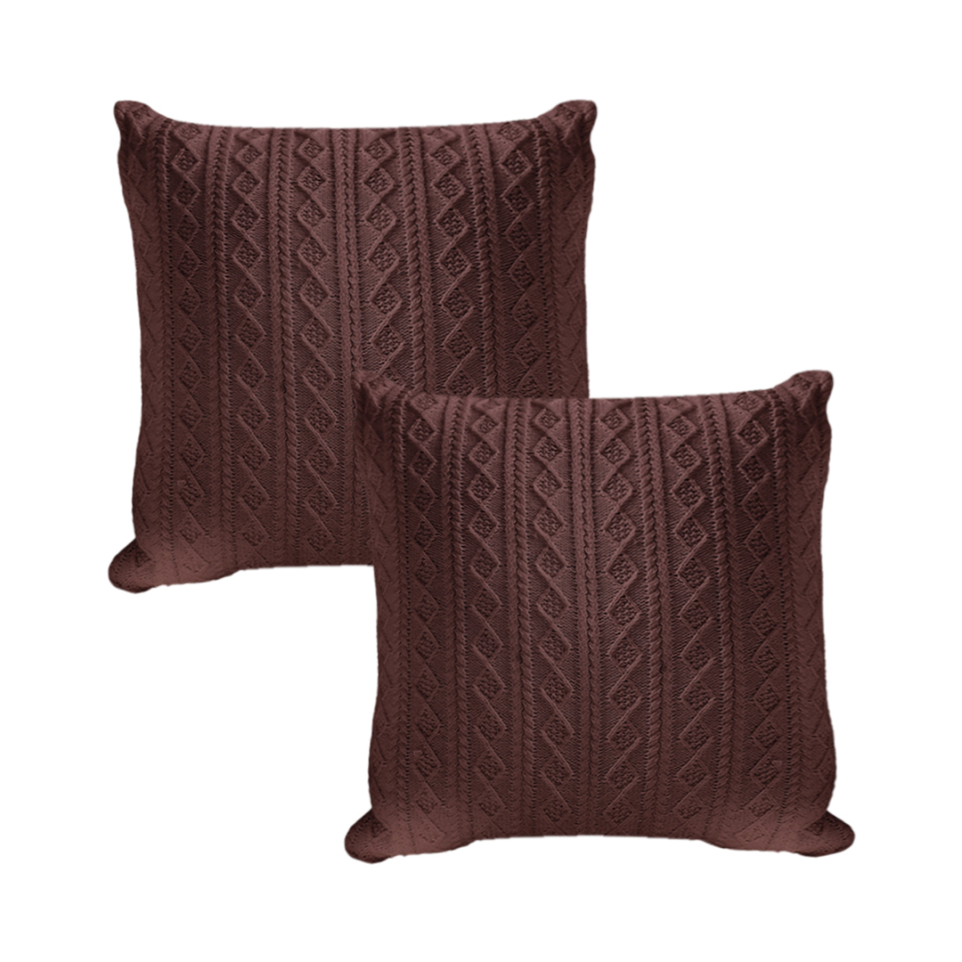 SOGA 2X 17.7 inches Cable Knit Luxury Decorative Pillowcases– Elegant Cover