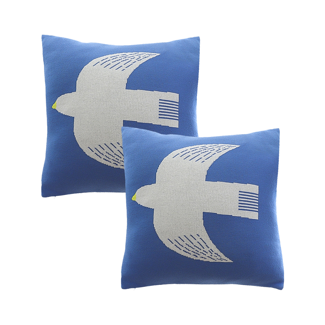 SOGA 2X 17.7 inches Classic Blue Dove Christmas Decorative Pillowcases
