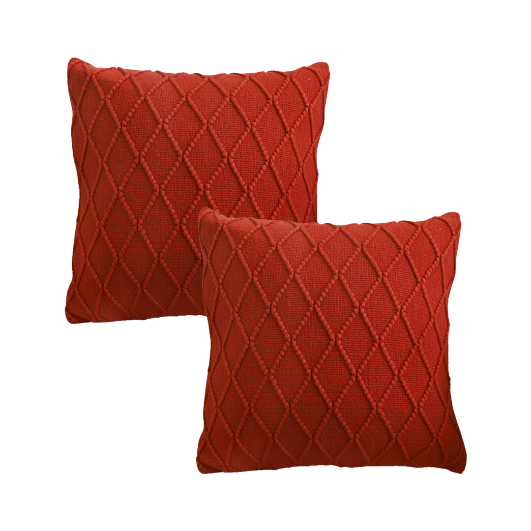 SOGA 2X 17.7 inches Red Diamond Knit Decorative Pillowcases – Cozy Covers