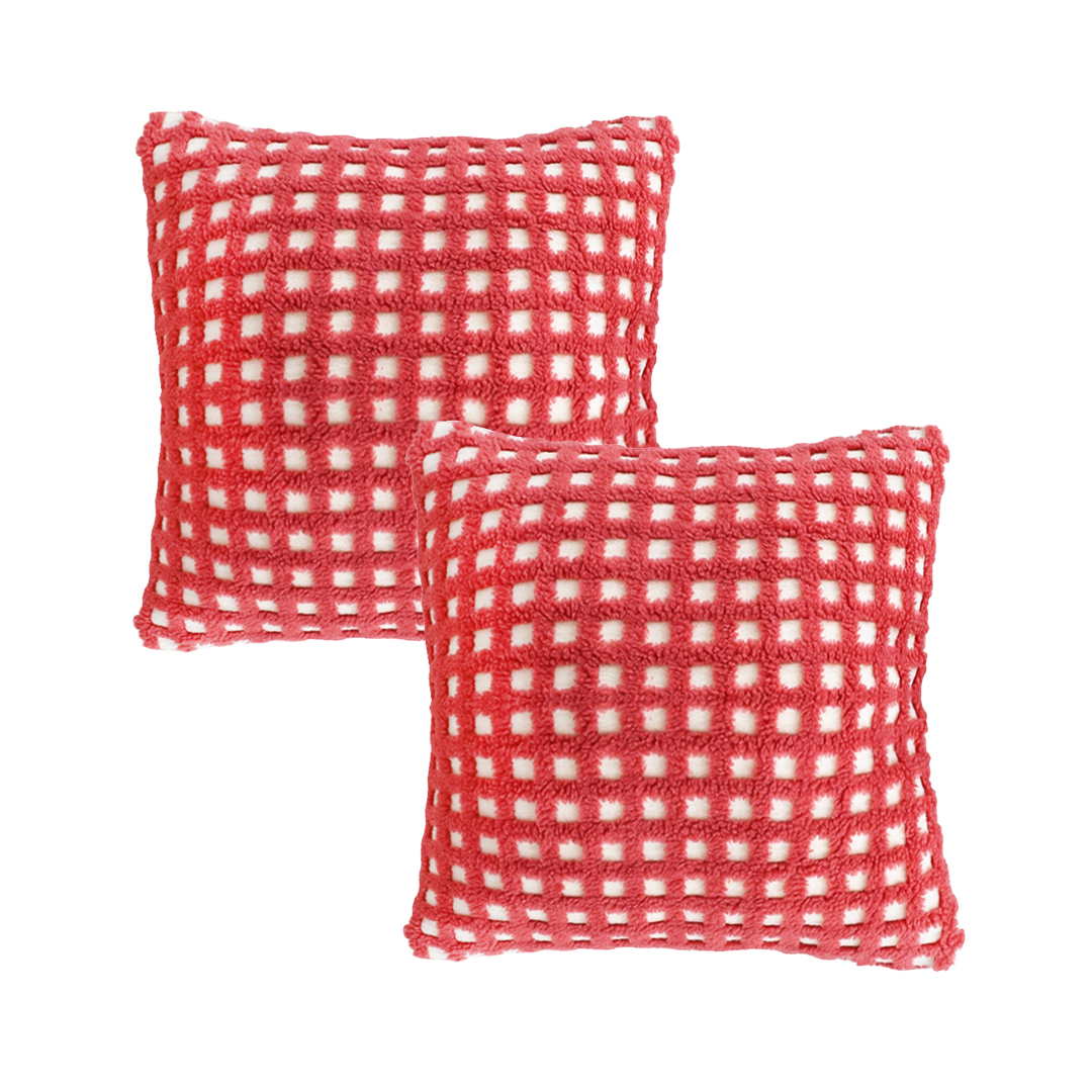 SOGA 2X 17.7 inches Coral Polka Dot Charm Decorative Pillowcases