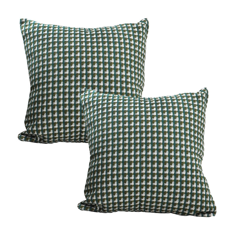 SOGA 2X 17.7 inches Forest Green Geometric Decorative Pillow Cover