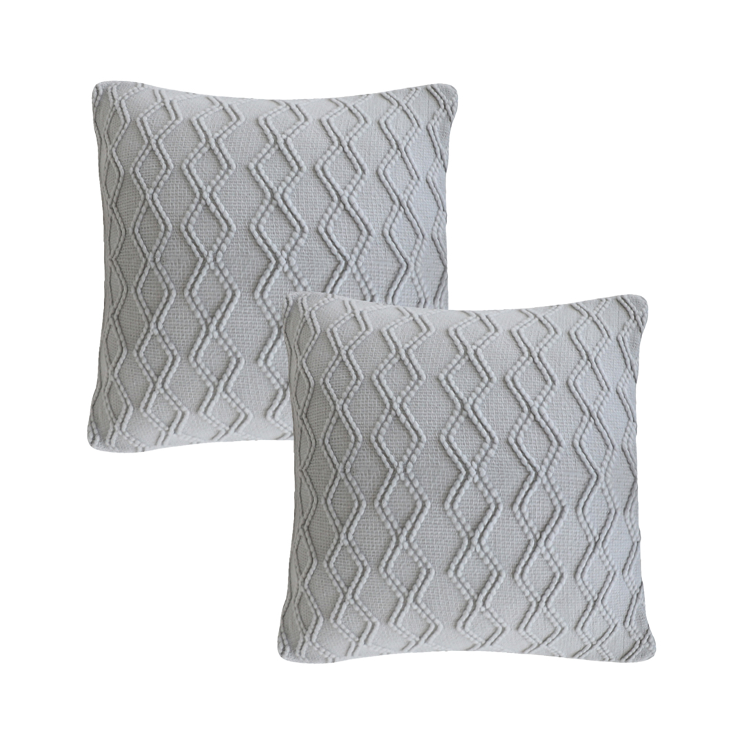SOGA 2X 17.7 inches Light Gray Diamond Knit Decorative Pillowcases