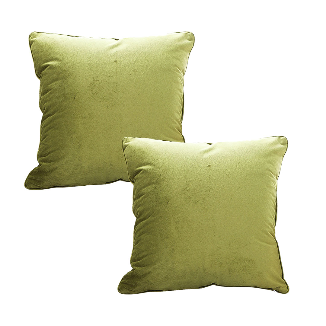 SOGA 2X 17.7 inches Olive Green Velvet Decorative Pillow Covers