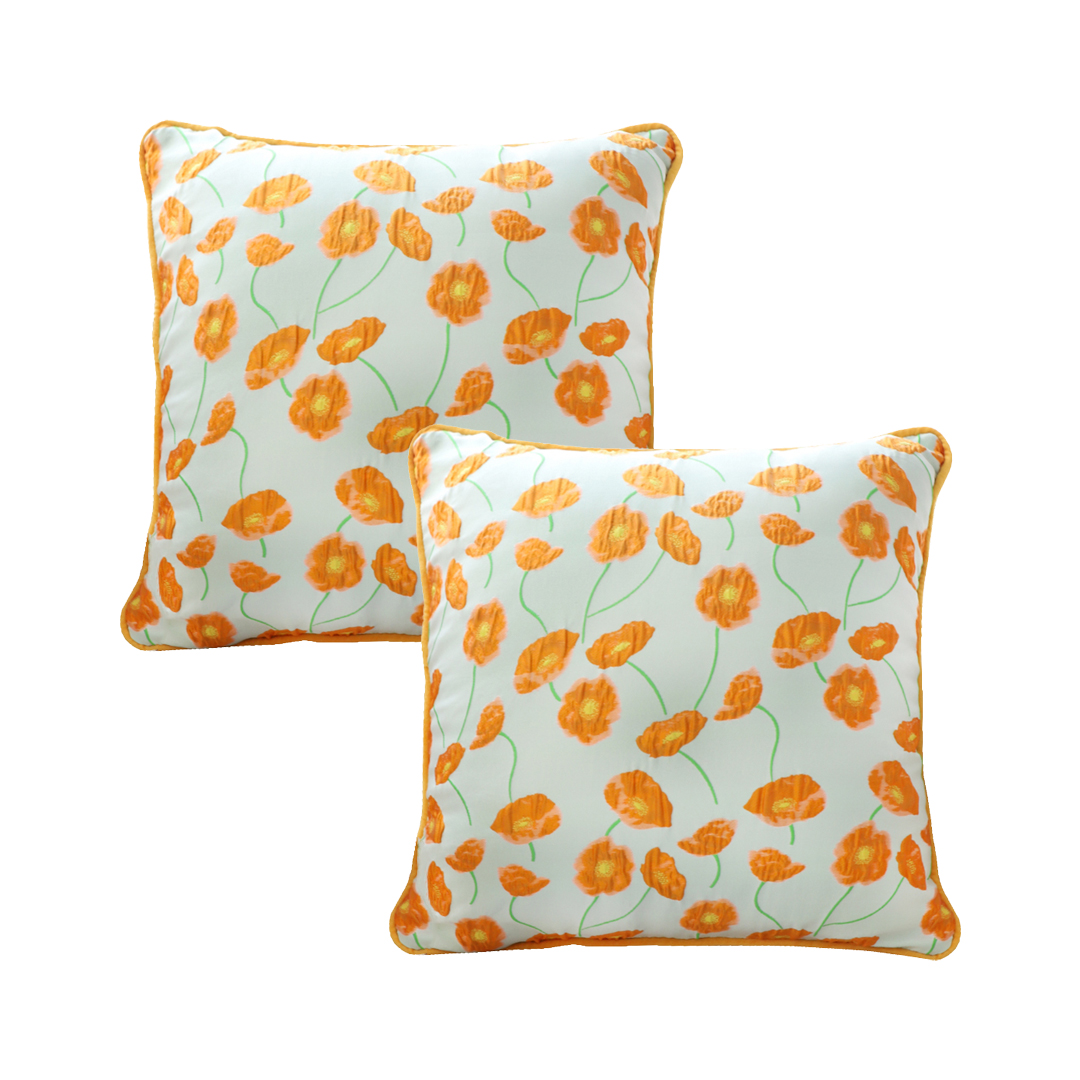 SOGA 2X 17.7 inches Orange Floral Dream Decorative Pillowcases
