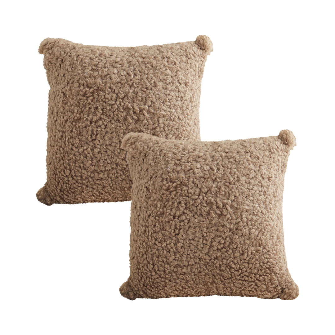 SOGA 2X 17.7in Sage Green Textured Lumbar Pillow with Decorative Tassels