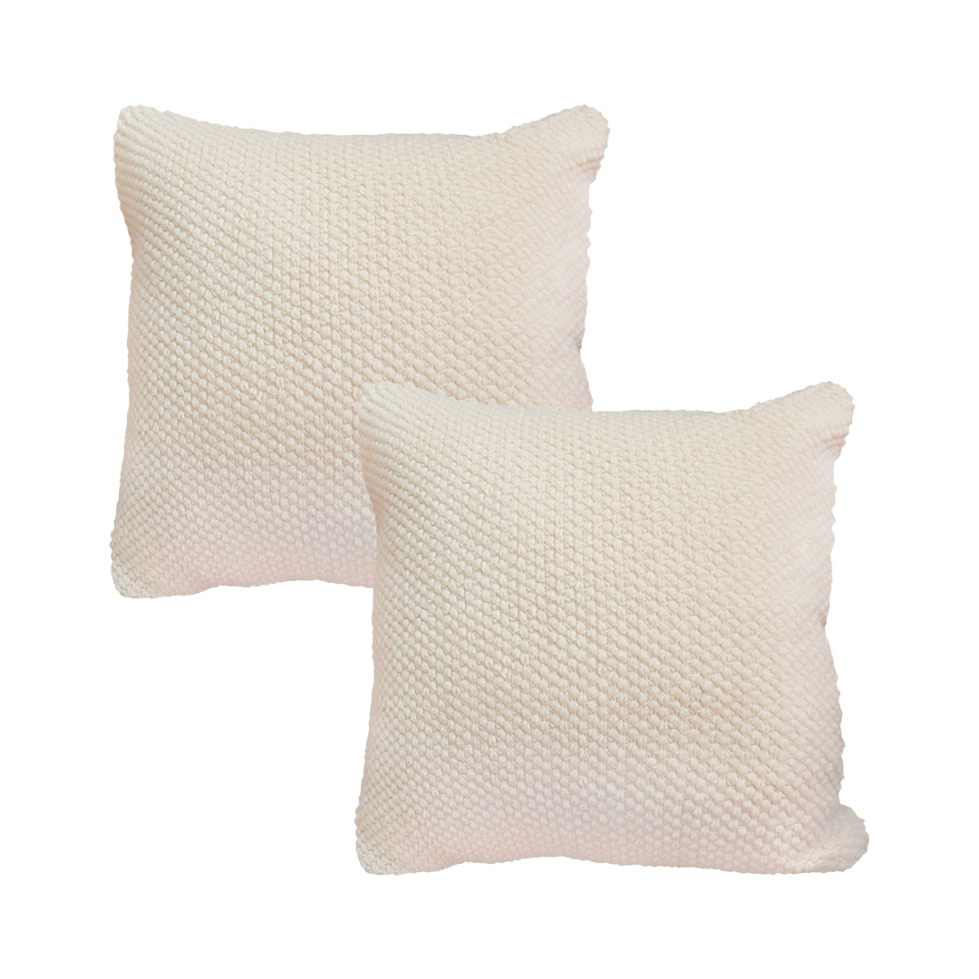 SOGA 2X 17.7 inches Textured Cream Decorative Pillowcases