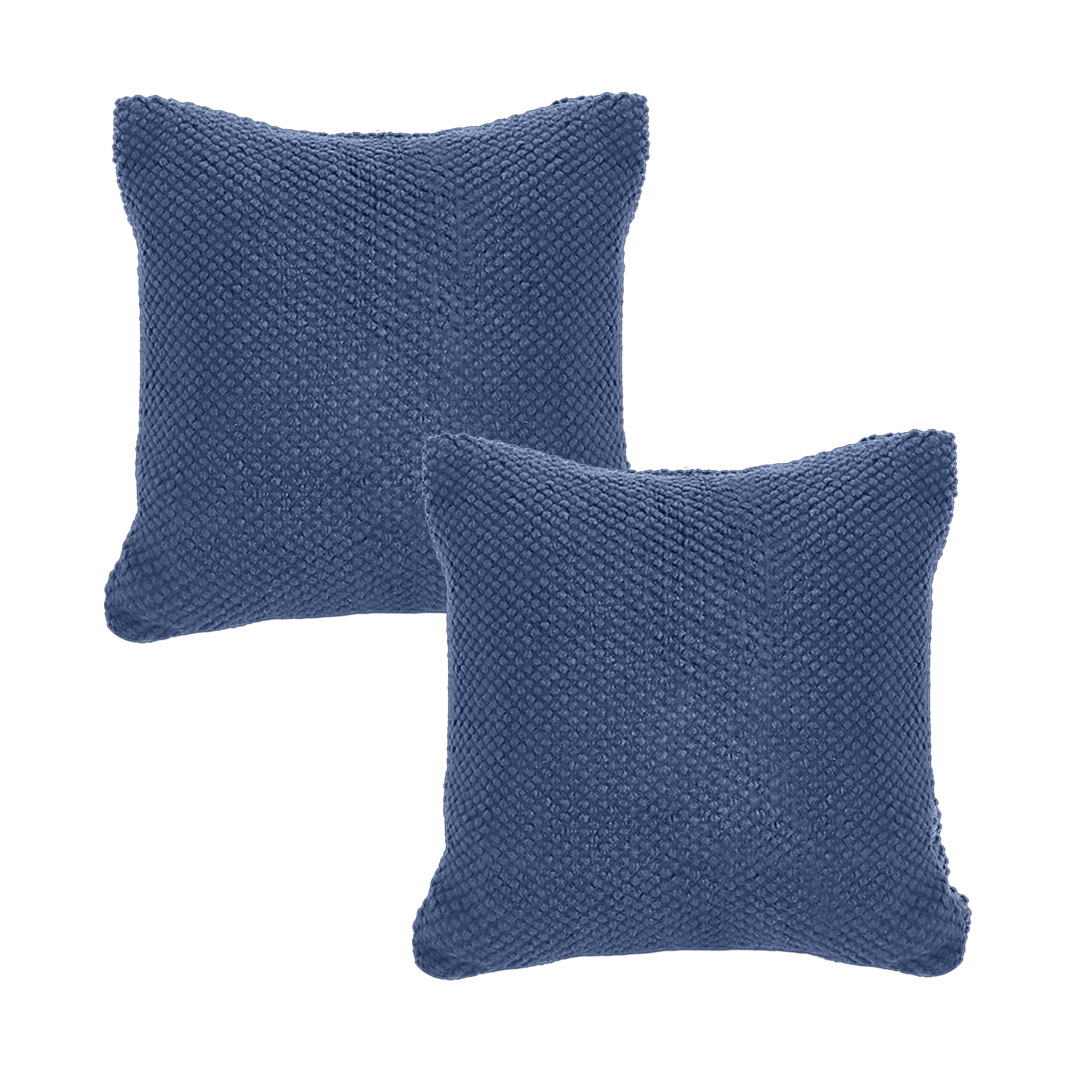 SOGA 2X 17.7 inches Textured Navy Decorative Pillowcases